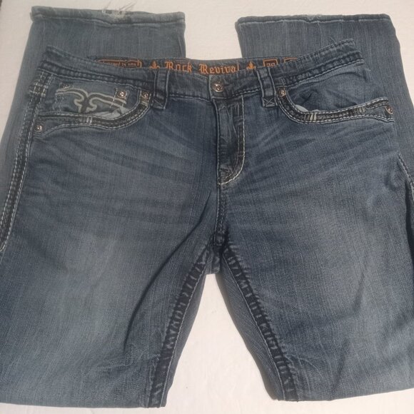 Rock Revival Men's Ewald Regular Fit Boot Stretch Jeans 38 - Picture 2 of 9